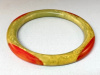 SZ69 Shultz marbled tube bangle with rose pink oval dots